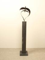 Bronzen beeld 2 vogels boven elkaar, 34 cm Bronzen beeld 2 vogels boven elkaar, 34 cm