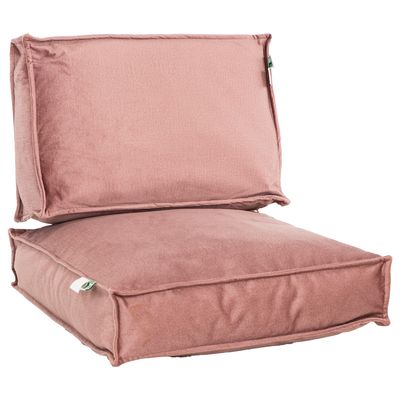 2L Home & Garden Loungekussenset Velvet Oude Roze - 2 delig