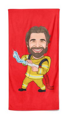 Cartoon Handdoek Firefighter - Pillow Buddies