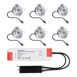Complete set 6x3W niet dimbare veranda LED inbouwspots Lavanto IP44 [vochtbestendig]
