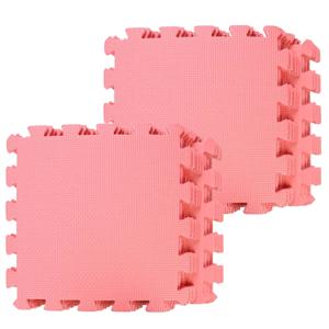 Puzzel speelmat foam tegels 30 x 30 cm roze 18 stuks