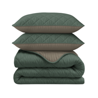 1+1 Gratis Wasbaar Lazy Dekbed Zonder Overtrek - Zonder Overtrek - Double Face - Taupe Groen - Dekbed-Discounter.nl