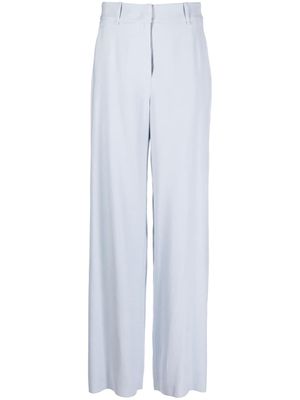 Emporio Armani pantalon palazzo à taille haute - Bleu