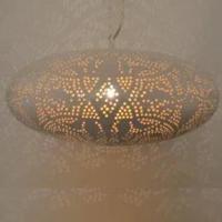 Oosterse filigrain metaal hanglamp filigrain stijl ufo wit/goud 450mm
