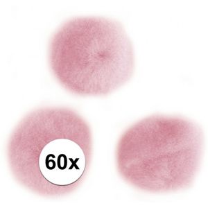 60x knutsel pompons 15 mm roze   -