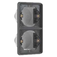 Niko dubbele zwarte inbouwdoos waterdicht IP55 verticaal