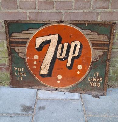 7Up Vintage Metalen Bord - 68 x 49cm - Origineel