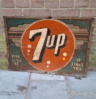 7Up Vintage Metalen Bord - 68 x 49cm - Origineel