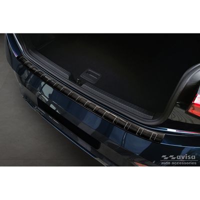 Zwart RVS Bumper beschermer passend voor Cupra Born 2021- 'Ribs' AV245329