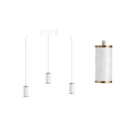 Hanglamp opbouw marmer wit E27 fitting Marble Triple Perluci