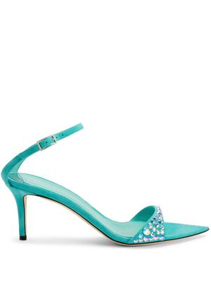 Giuseppe Zanotti sandales Intriigo Queen 70 mm ornées de cristaux - Bleu