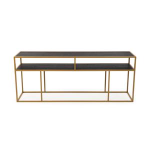 Stalux Side-table Teun - goud / zwart eiken