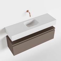 Toiletmeubel Mondiaz Andor | 100 cm | Meubelkleur Smoke | Lex vrijhangend wastafel Talc Midden | Zonder kraangat