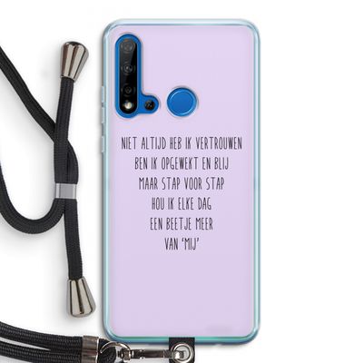 Zelfvertrouwen: Huawei P20 Lite (2019) Transparant Hoesje met koord