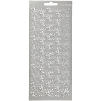 Creativ Company Stickers, onnea, vel 10x23 cm, zilver, 1 vel