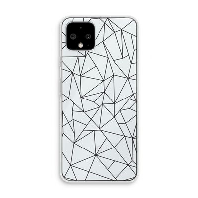 Geometrische lijnen zwart: Pixel 4 Transparant Hoesje