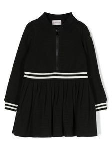 Moncler Enfant robe-polo en maille à patch logo - Noir