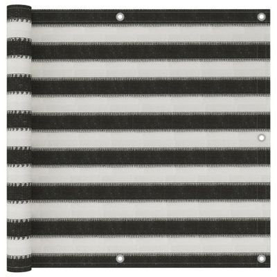 VidaXL Balkonscherm 90x500 cm hdpe antracietkleurig en wit