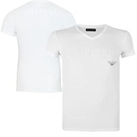 Armani T-shirt V-hals megalogo wit