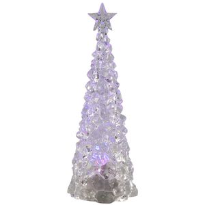 Verlichte piramide kerstboom - acryl - 30 cm - color changing