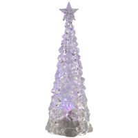 Verlichte piramide kerstboom - acryl - 30 cm - color changing - thumbnail