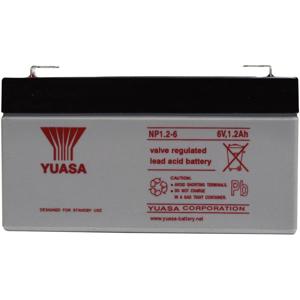 Yuasa NP1.2-6 Loodaccu 6 V 1.2 Ah Loodvlies (AGM) (b x h x d) 97 x 55 x 25 mm Kabelschoen 4.8 mm Onderhoudsvrij