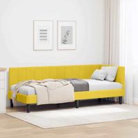 Hoekbedframe met hoofdeinde Geel 80 x 200 cm Fluweel