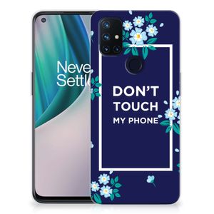 OnePlus Nord N10 5G Silicone-hoesje Flowers Blue DTMP