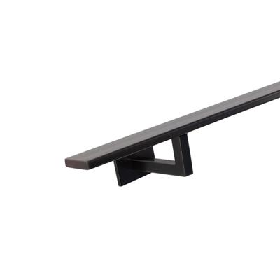 Gun metal rechthoekige leuningdrager voor vlakke trapleuning (blind) - per stuk