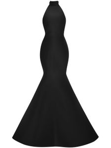 Oscar de la Renta robe longue en soie à dos-nu - Noir