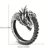 Verstelbare Chinese Draken Ring in Zilverkleur - Sieraden - Spiritueelboek.nl