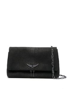 Zadig&Voltaire sac porté épaule à effet peau de serpent - Noir