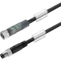 Weidmüller 1550230050 Sensor/actuator connector, geassembleerd M8 Aantal polen (sensoren): 3 Stekker, recht, Bus, recht 0.50 m 1 stuk(s)
