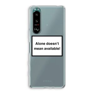 Alone: Sony Xperia 5 III Transparant Hoesje