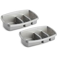 2x stuks keuken spons/doekjes houder 26 x 14 cm zilver