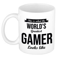Worlds Greatest Gamer - cadeau koffiemok - theebeker - wit - 300 ml