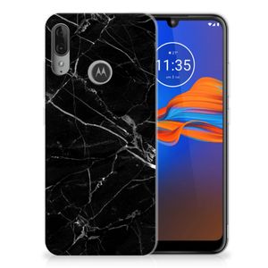 Motorola Moto E6 Plus TPU Siliconen Hoesje Marmer Zwart - Origineel Cadeau Vader