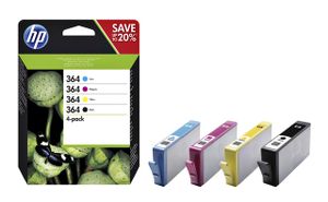 Inktcartridge HP N9J73AE 364 zwart + 3 kleuren