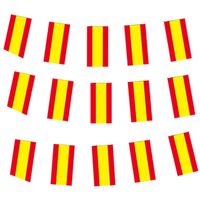 3x Papieren vlaggenlijn Spanje landen decoratie - Vlaggenlijnen - thumbnail