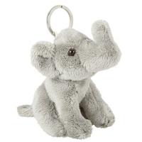 Pluche olifanten knuffel sleutelhanger - grijs - 10 cm