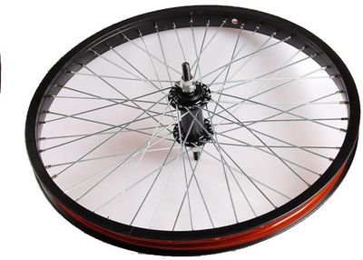 Achterwiel 20 x 1.75" aluminium 48 spaaks zwart