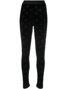 Dolce & Gabbana logo-debossed cotton leggings - Noir