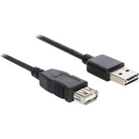 DeLOCK easy-usb-a 2.0 male > usb-a 2.0 female verlengkabel (zwart, 1 meter)