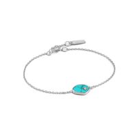 Ania Haie AH B027.01H Armband Turning Tides zilver turquoise 16,5-18,5 cm