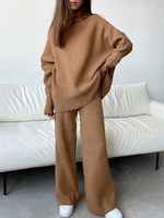 Casual Turtleneck Loose Two-Piece Set