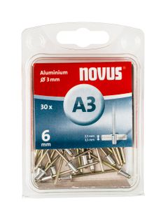 Novus Blindklinknagel A3 X 6mm | Alu SB | 30 stuks - 045-0020 045-0020