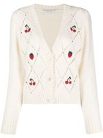 Alessandra Rich cardigan boutonné à broderies - Blanc