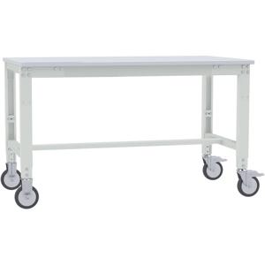 Manuflex AU7391.7035 Werktafel universele speciale mobiel met melamine schijf, bxdxh = 1750 x 1000 x 752-972 mm Grijs-wit (RAL 7035)