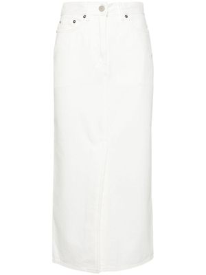 LouLou de Saison jupe mi-longue droite en jean - Blanc