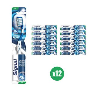 Signal - White System - Tandenborstel - Soft - 12 stuks - Voordeelverpakking